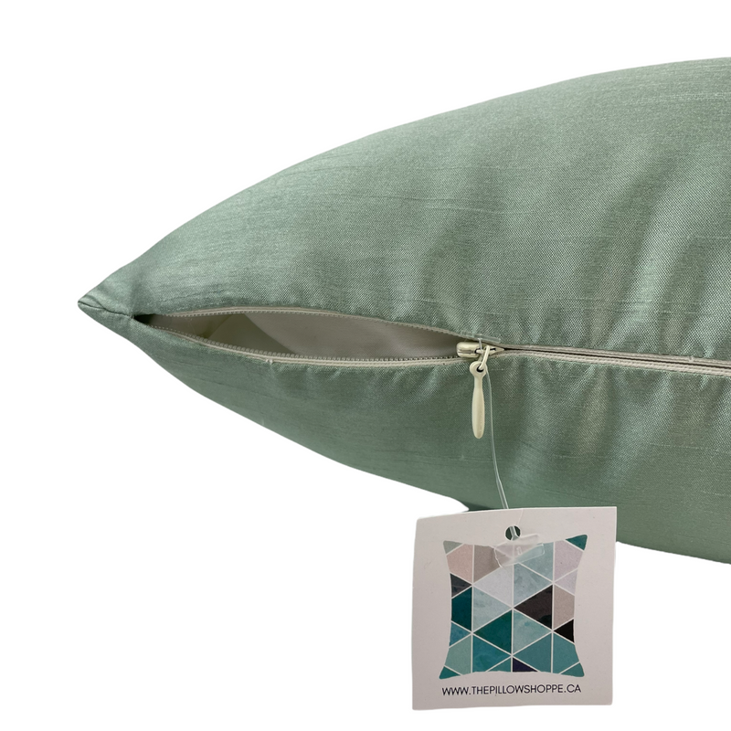 Seafoam Faux Silk Throw Pillow 17x17"