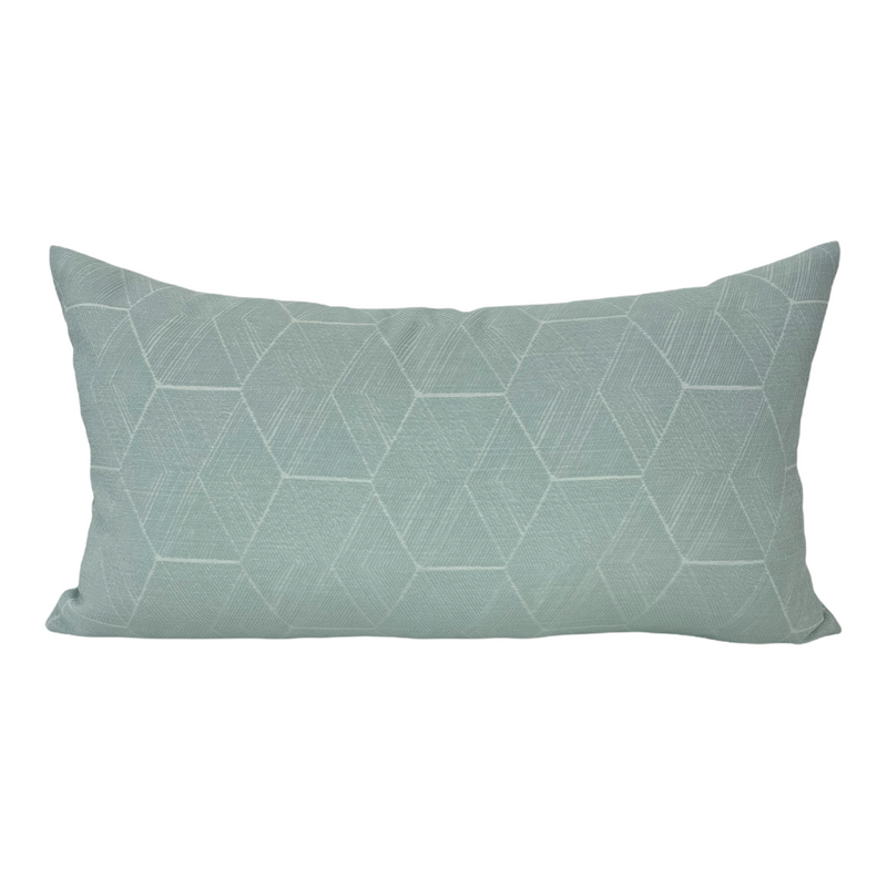Fractal Celadon Lumbar Pillow 12x22"