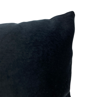 Franklin Velvet Black Lumbar Pillow 12x22"