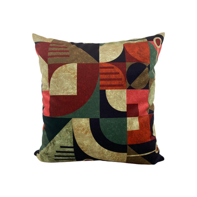 Geometric Bauhaus Velvet Throw Pillow 17x17"