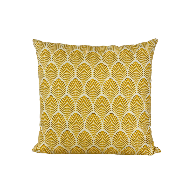 Gold Deco Palm Throw Pillow 17x17"