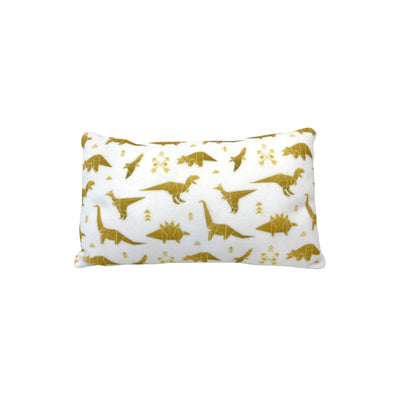 Golden Origami Dinos Fleece Pillow 8x13"