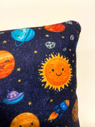 Happy Planets Navy Fleece Pillow 8x13"
