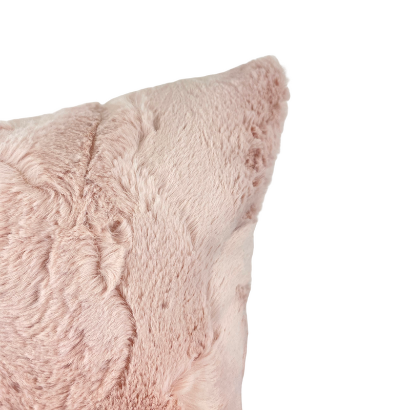 Ice Pink Rabbit Faux Fur Throw Pillow 20x20"