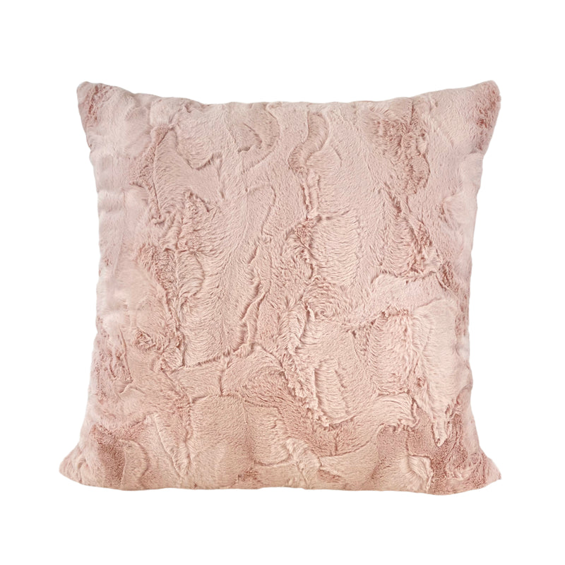 Ice Pink Rabbit Faux Fur Throw Pillow 20x20"