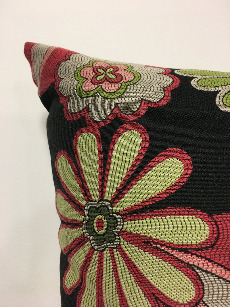 Aremetis Red Floral Euro Pillow 25x25"