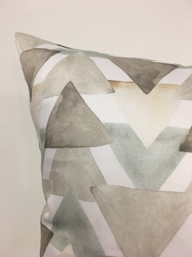 Neutral Watercolour Triangles Throw Pillow 17x17"