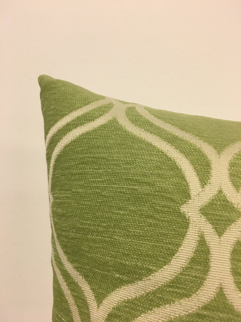 Oasis Lime Green Geometric Throw Pillow 20x20”