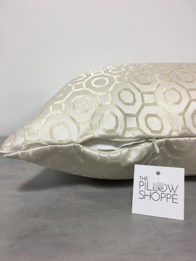 Baritone Ivory Gold Throw Pillow 17x17"