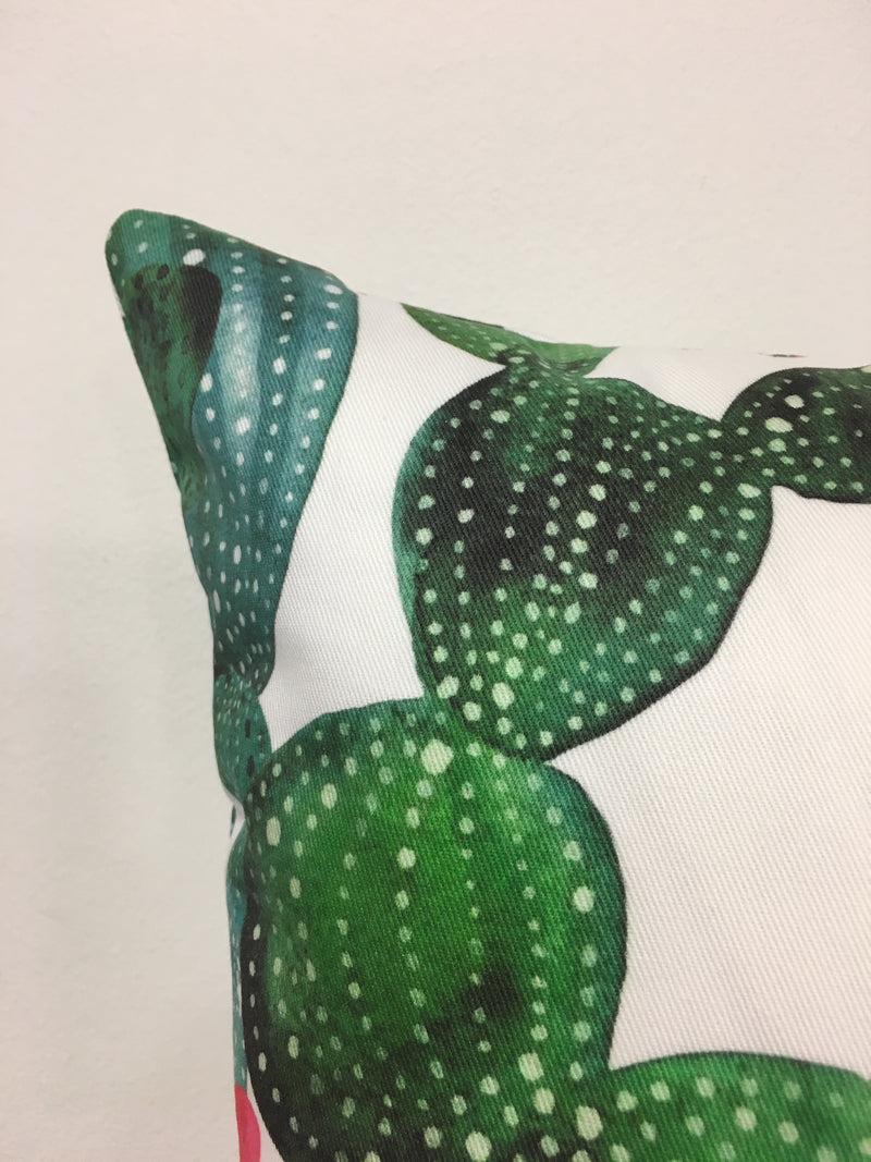 Cactuses Green Wall Throw Pillow 17x17"