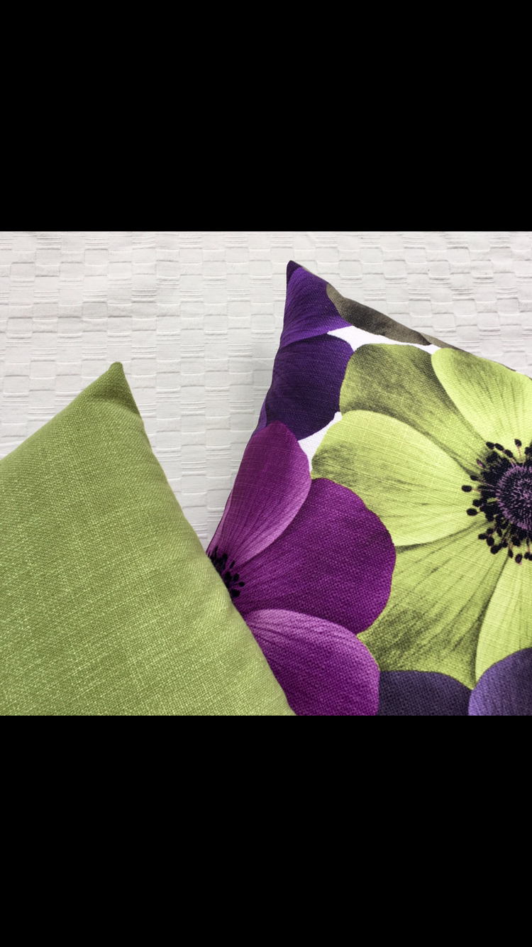 Purple and green pillows online