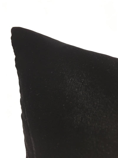 Lux Velvet Black Lumbar Pillow 12x22"