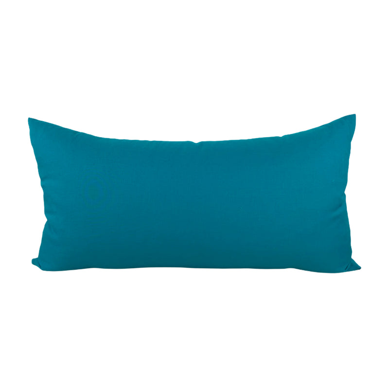 Kona Cotton Cyan Lumbar Pillow 12x22"