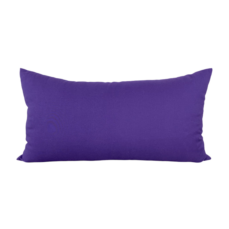 Kona Cotton Purple Lumbar Pillow 12x22"