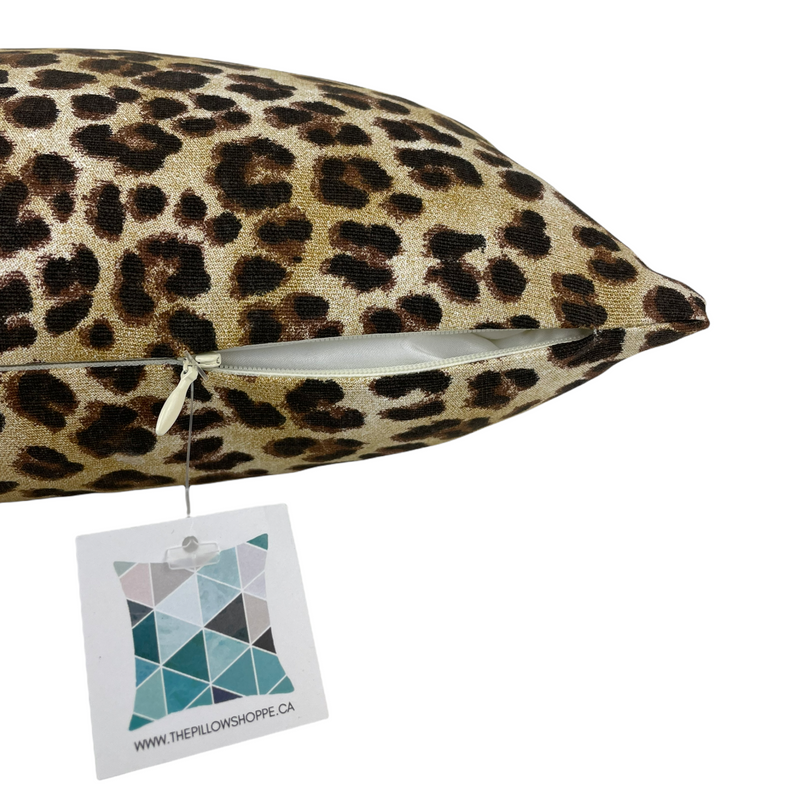 Leopard Sand Lumbar Pillow 12x22"