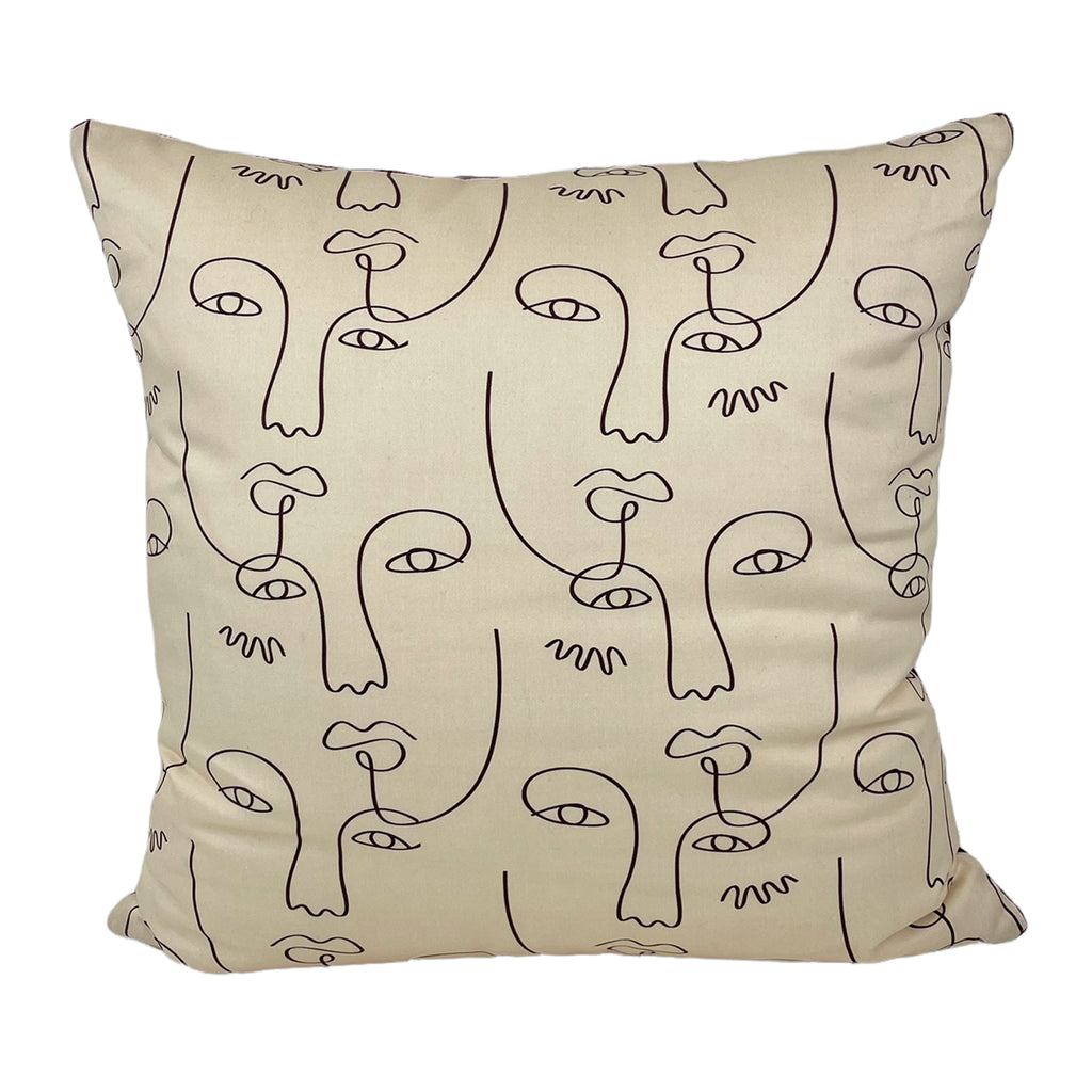 Line Art Faces Throw Pillow 22x22 – The Pillow Shoppe