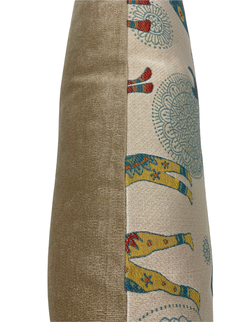 Llama Lavish Turquoise Lumbar Pillow 12x22"