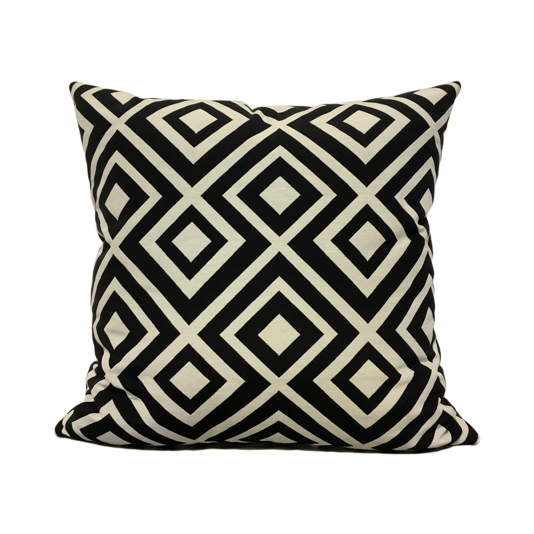 Lodi Caviar Black Geometric Throw Pillow 20x20