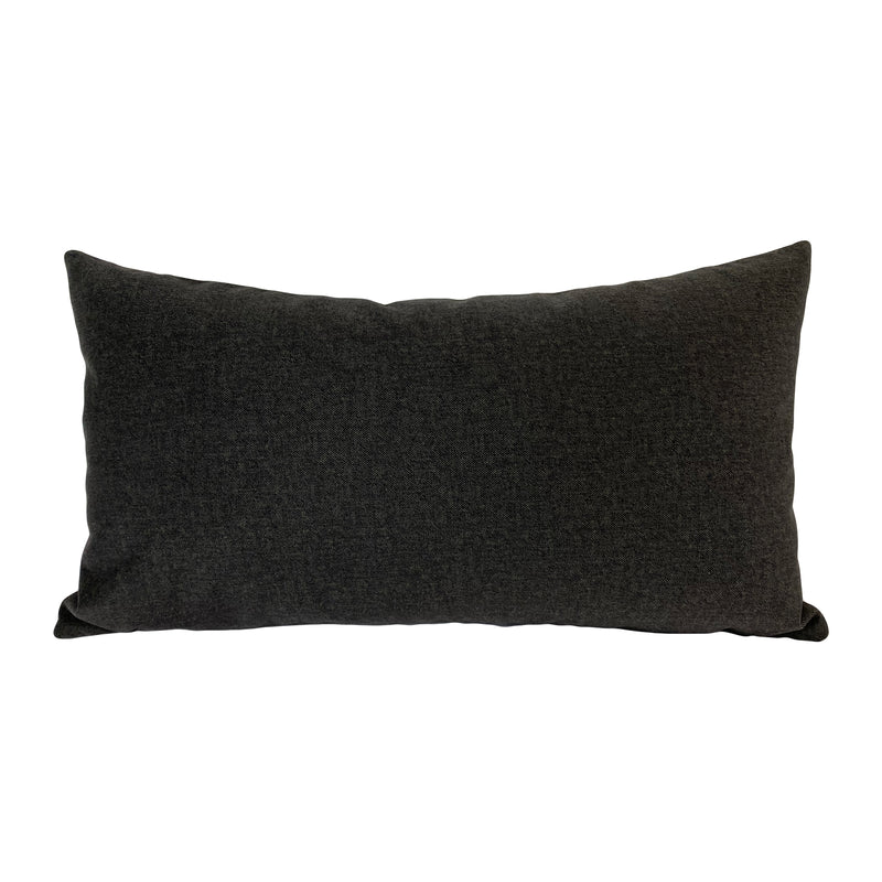 Loft Black Lumbar Pillow 12x22"