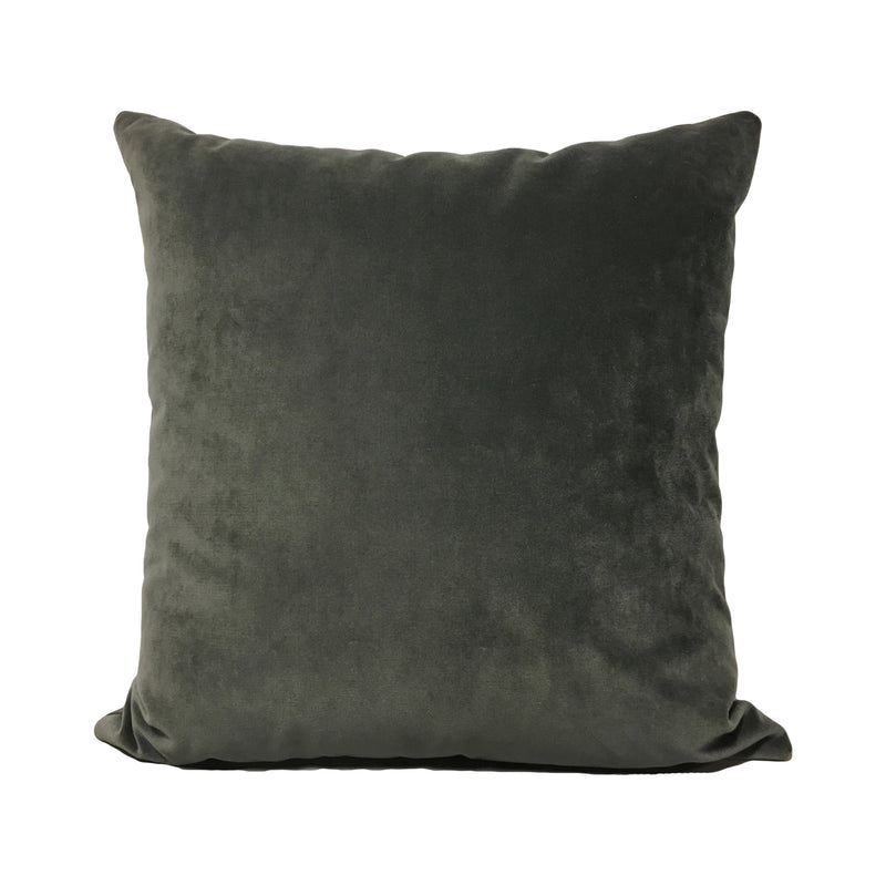 Luscious Velvet Charcoal Throw Pillow 20x20"