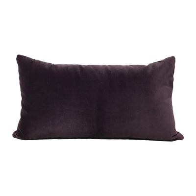 Luscious Velvet Deep Purple Lumbar Pillow 12x22"