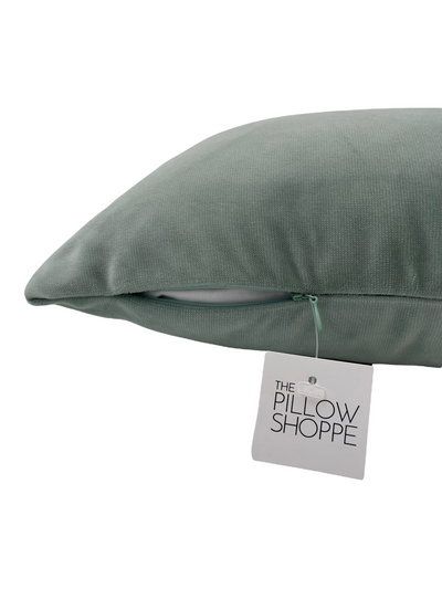 Lux Velvet Seafoam Lumbar Pillow 12x22"