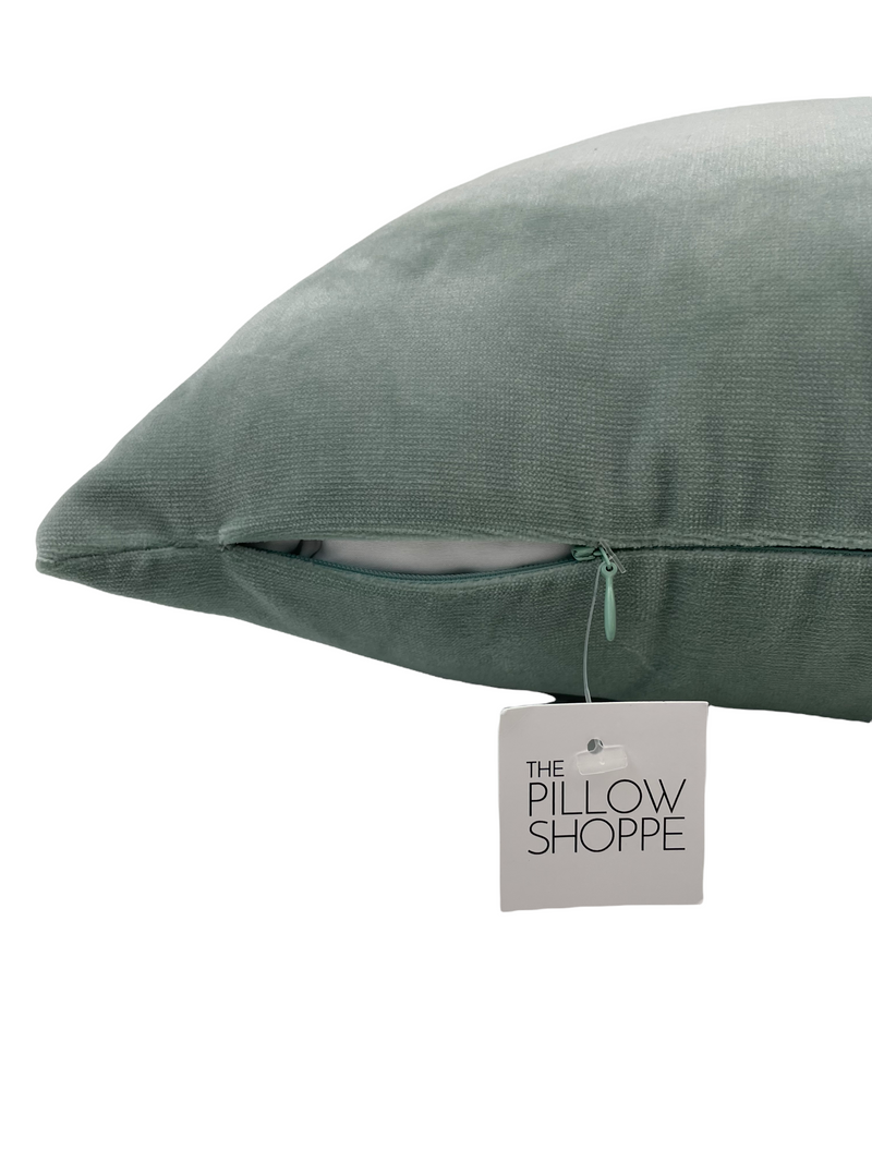 Lux Velvet Seafoam Throw Pillow 20x20"