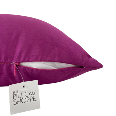 Faux Silk Magenta Throw Pillow 17x17"