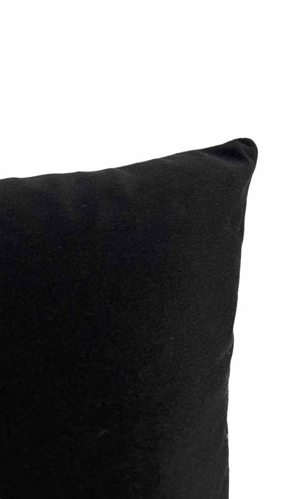 Mikke Black Brushed Velvet Lumbar Pillow 12x22"