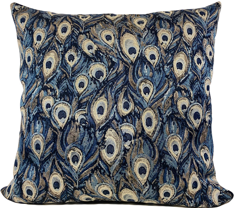 Peacock Royal Blue Euro Pillow 25x25"