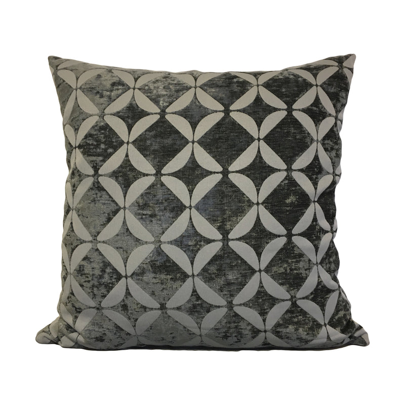Pelletier Geometric Grey Throw Pillow 20x20"