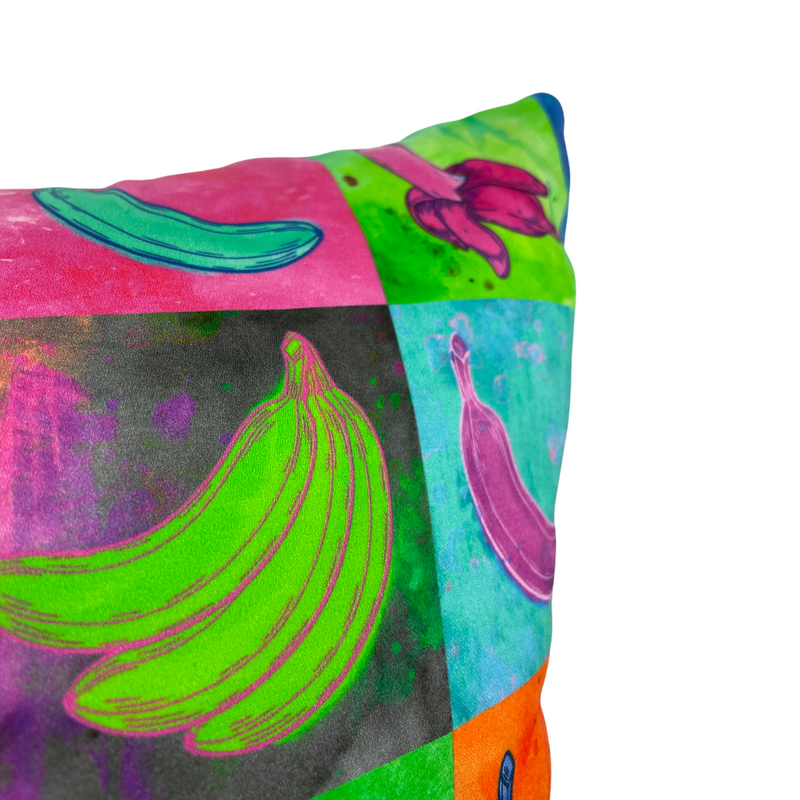 Pop Art Watercolour Bananas Throw Pillow 17x26"
