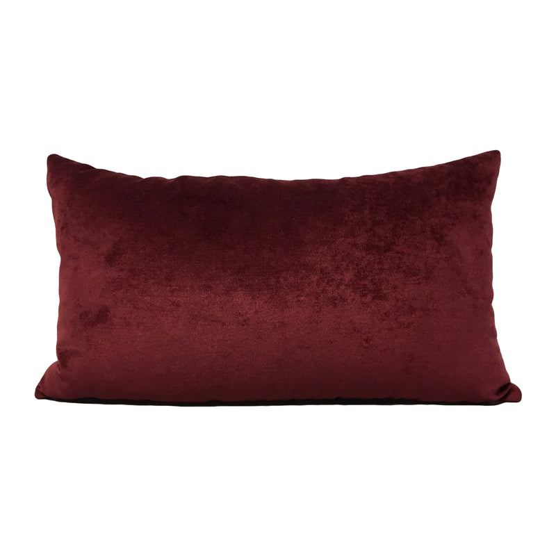 Royal Red Wine Lumbar Pillow 12x22"