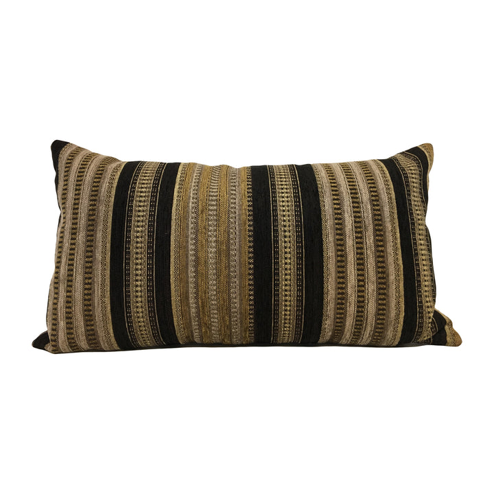 Salem Black Gold Lumbar Pillow 12x22 The Pillow Shoppe