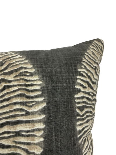 Shibori Royal Charcoal Throw Pillow 19x30"