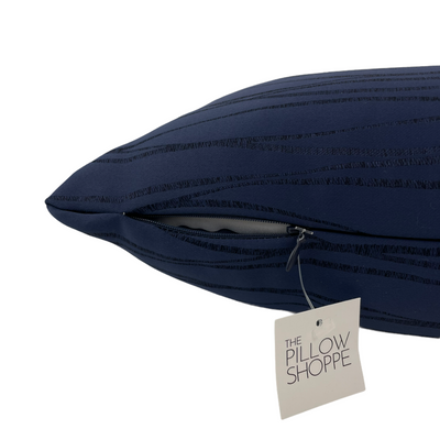 Sinatra Navy Lumbar Pillow 12x22"