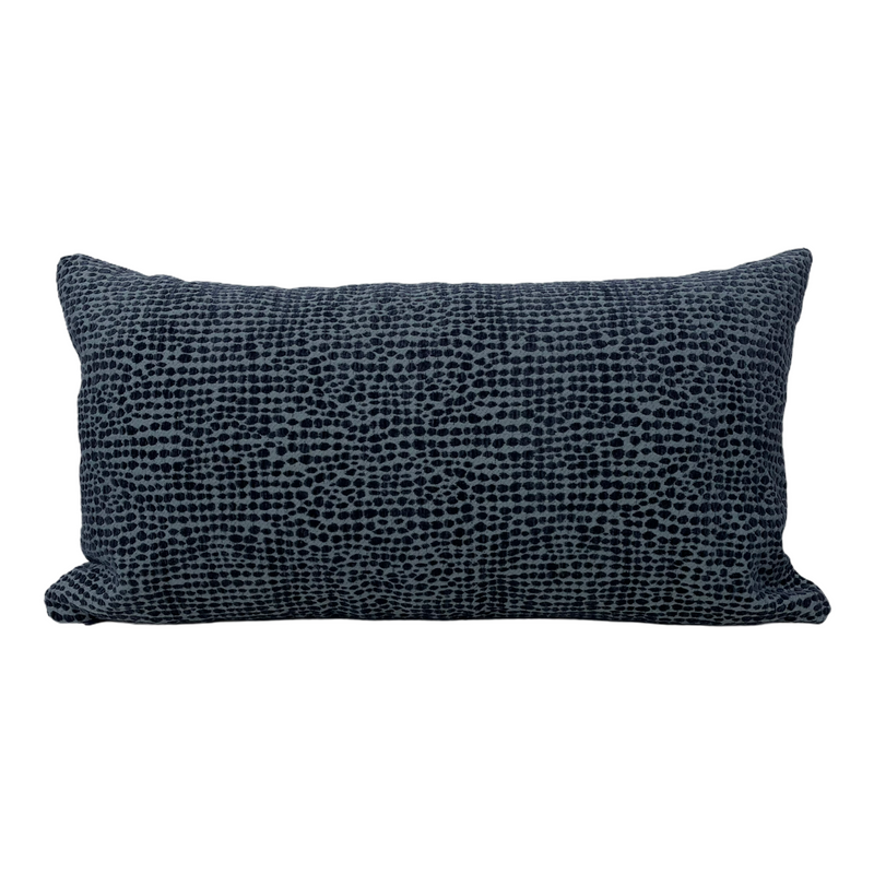 Sorrento Sapphire Flock Lumbar Pillow 12x22"