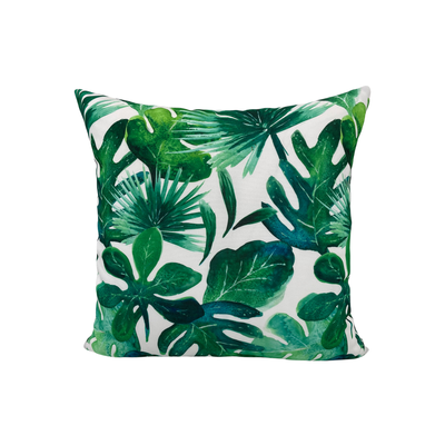 Tropical Leaves Outdoor Throw Pillow 17x17"