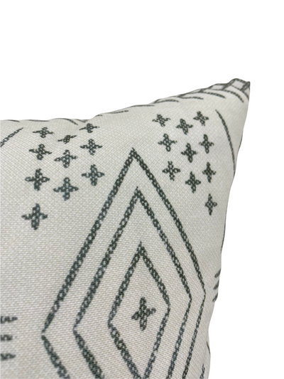 Vintage Moroccan B & W Outdoor Throw Pillow 17x17"