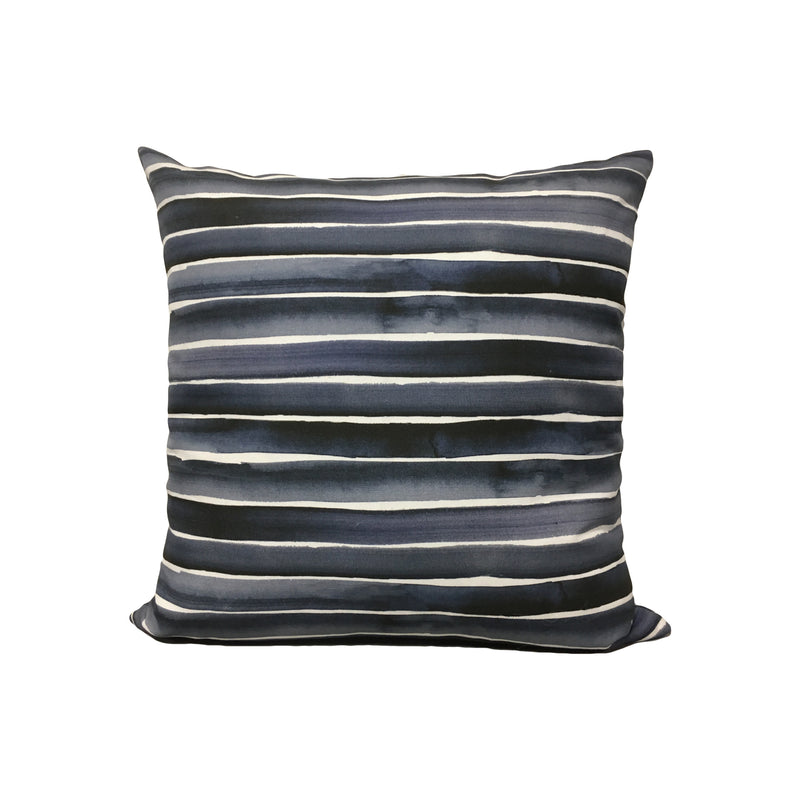 Watercolour Stripe Blues Throw Pillow 17x17"