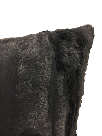 Willow Ash Grey Faux Fur Throw Pillow 20x20"
