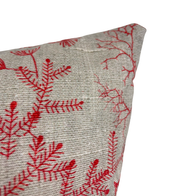 Woodland Winter Toile Cranberry Throw Pillow 17x17"