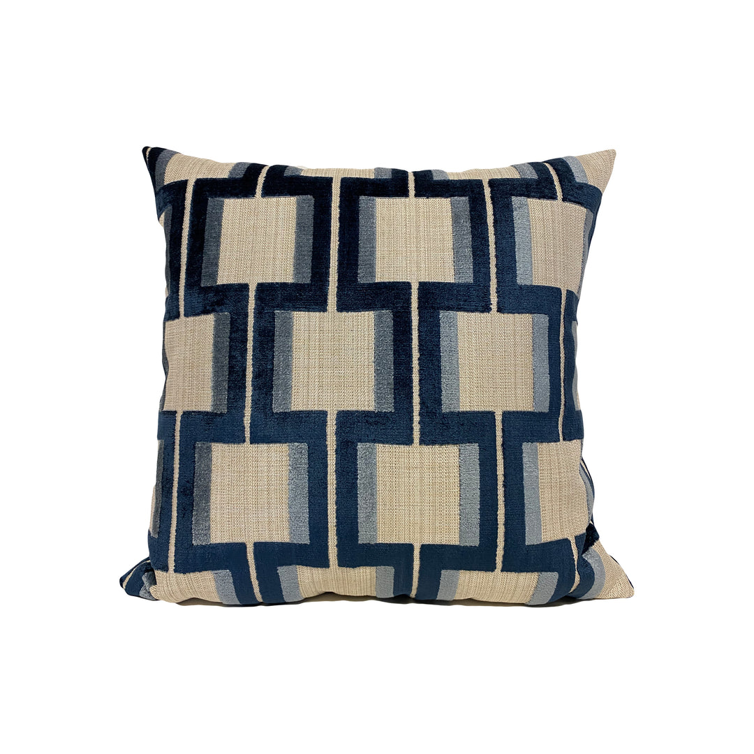 Wyndham Indigo Geometric Throw Pillow 17x17