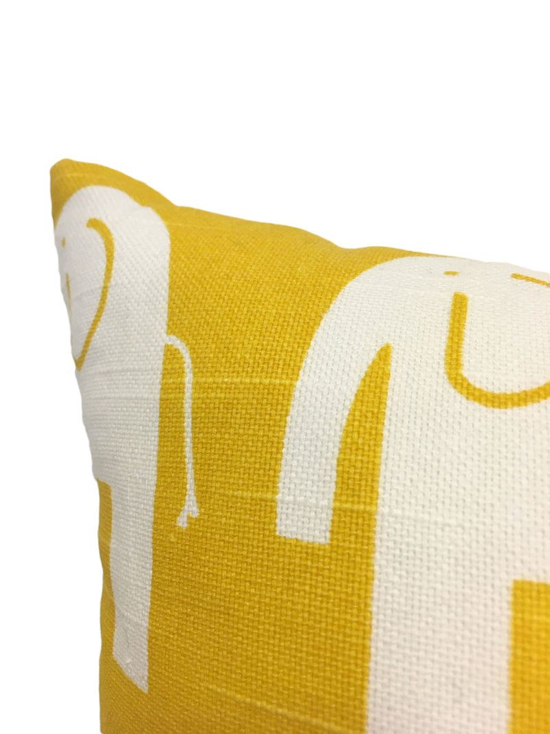 Ele Yellow Elephant Throw Pillow 17x17"